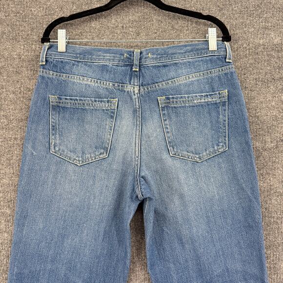We The Free People Maggie Mid Rise Straight Jeans Womens 29 Button Fly Ankle - Picture 5 of 12